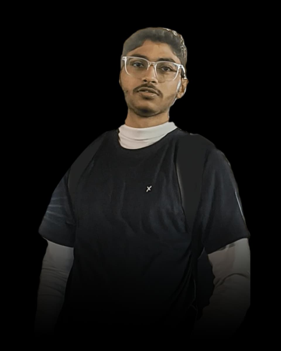 Abhash Chakraborty in glasses and a black T-shirt